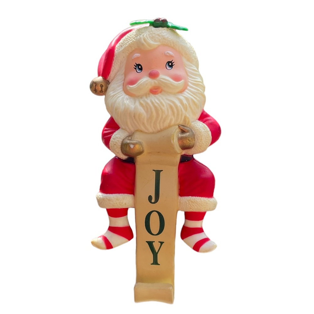 Russ Vintage Santa Christmas Stocking Shelf Sitter Mantel Stocking Holder - Picture 2 of 7